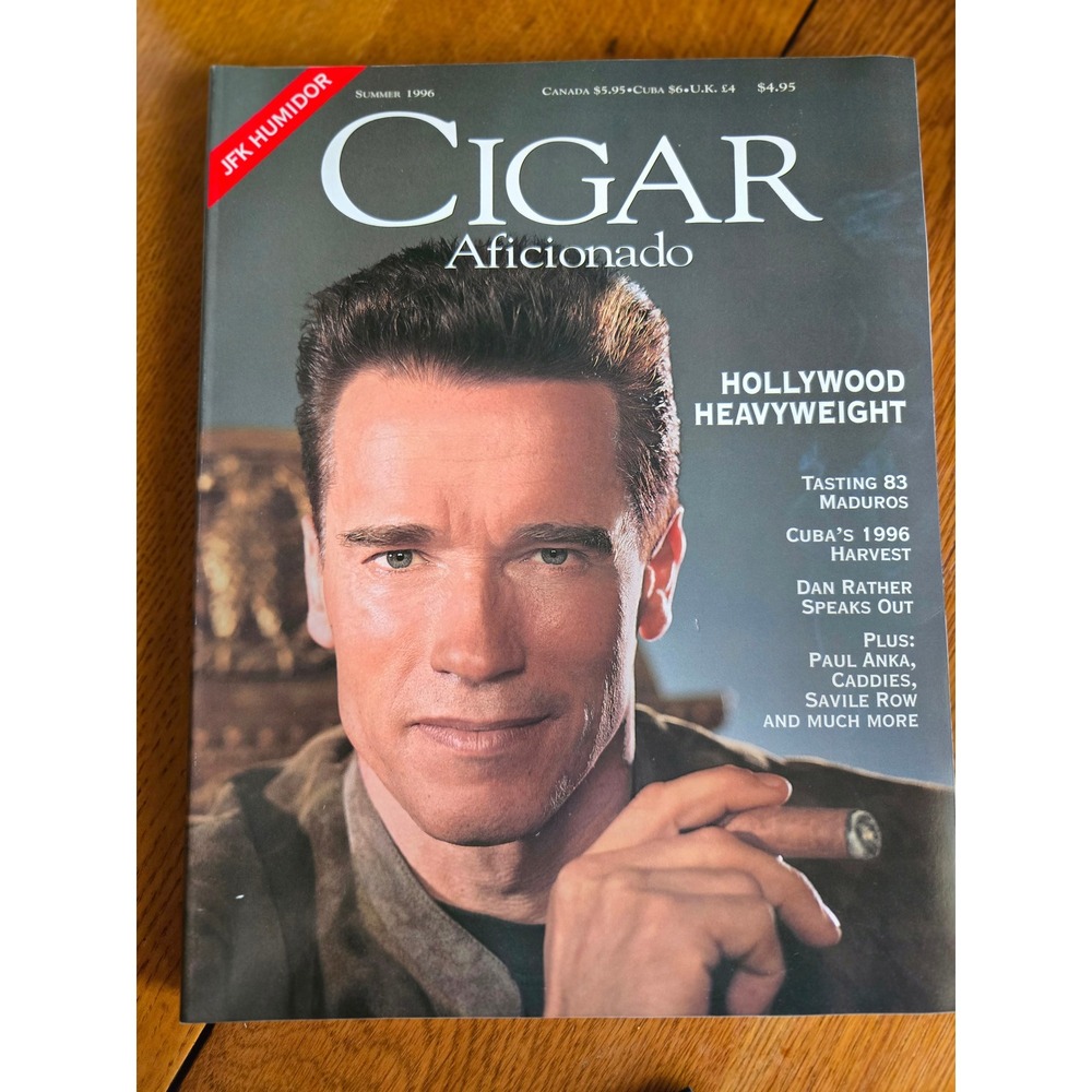 Cigar Aficionado Summer 1996 Arnold Schwarzenegger JFK Humidor Vintage Magazine